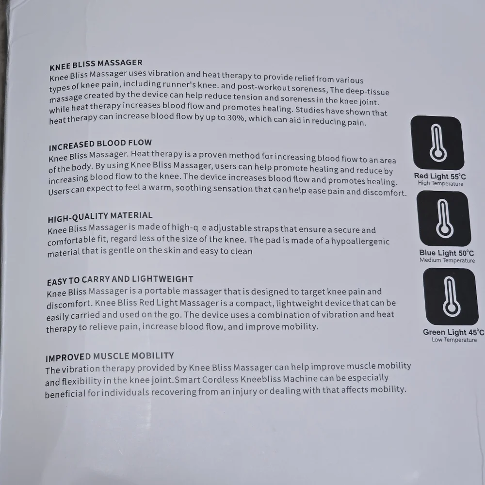 Wireless Knee Massager With Heat Vibration Infrared & Laser TikTok Viral - Picture 3 of 3